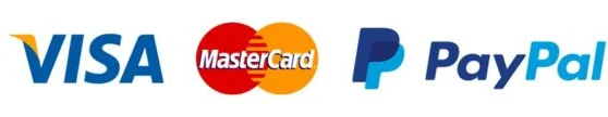 Paiement accepté par Visa, Mastercard et PayPal